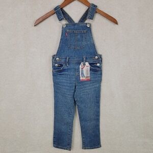 Levi's NEW Girls 3T Girlfriend Stretch Slim Classic Denim Blue Jean Overalls‎